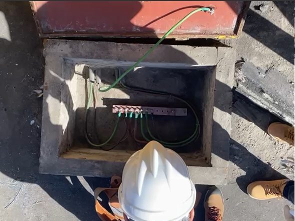 Inspección de resistividad en cámara de malla puesta a tierra